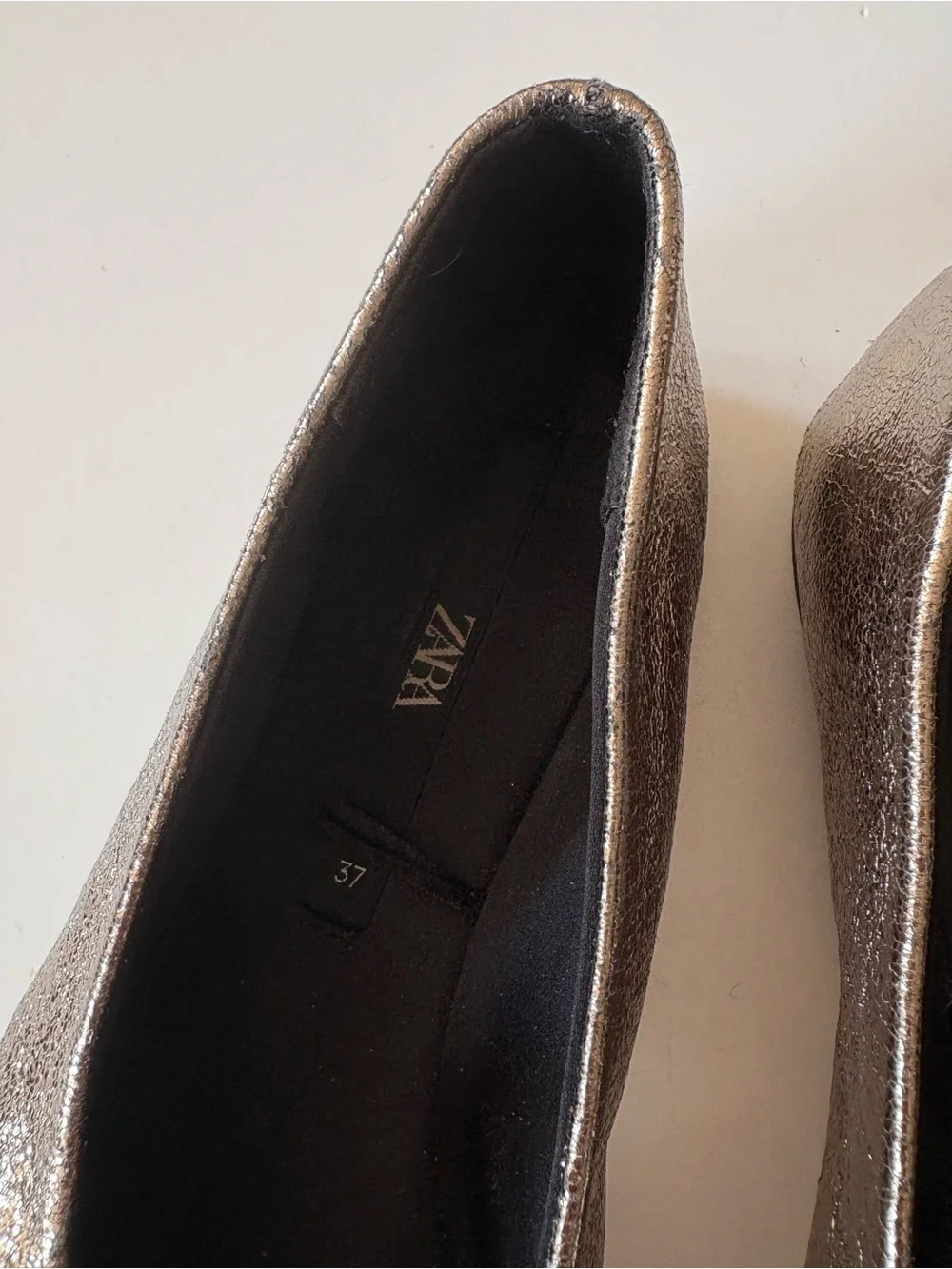 Zara || Metallic Maryjane With Bow Pewter Silver Gold Black 37